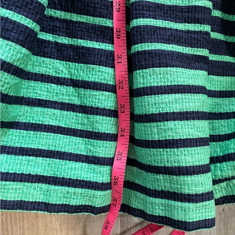 Taylor Size 12 green and blue striped dress - Picture 13 of 16
